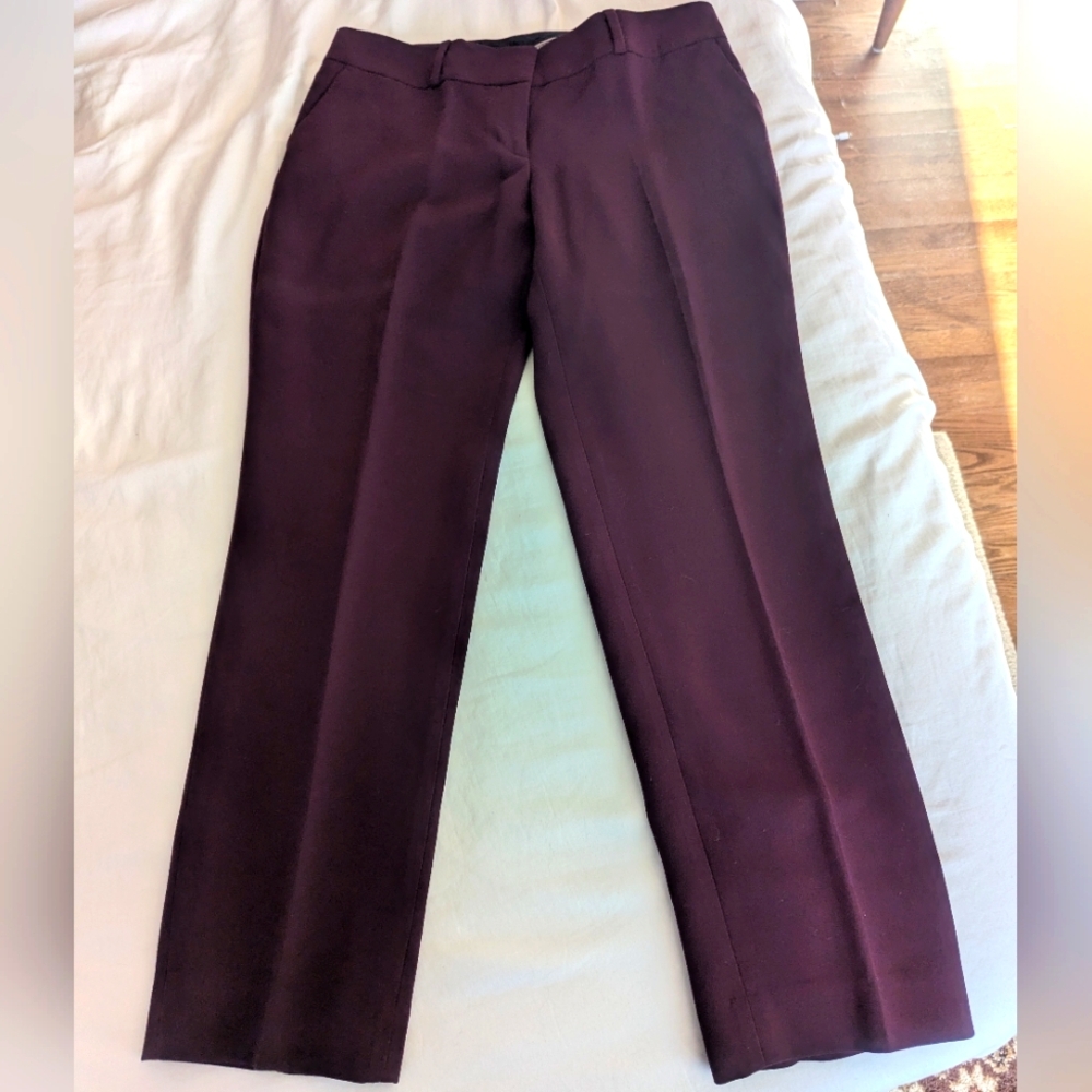 Ann Taylor Plum Crop Ankle Trousers Pants 6 Lightly Used